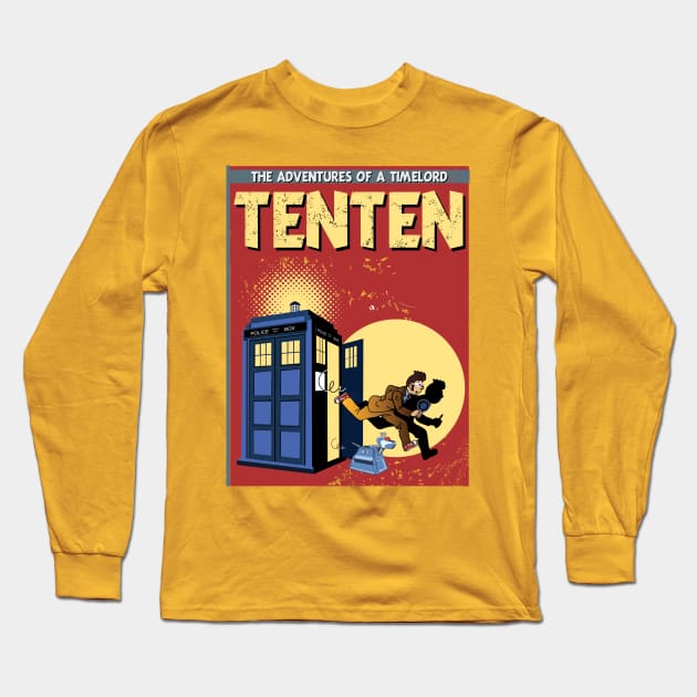 TENTEN THE ADVENTURES OF A TIMELORD VINTAGE COMIC COVER Long Sleeve T-Shirt by KARMADESIGNER T-SHIRT SHOP